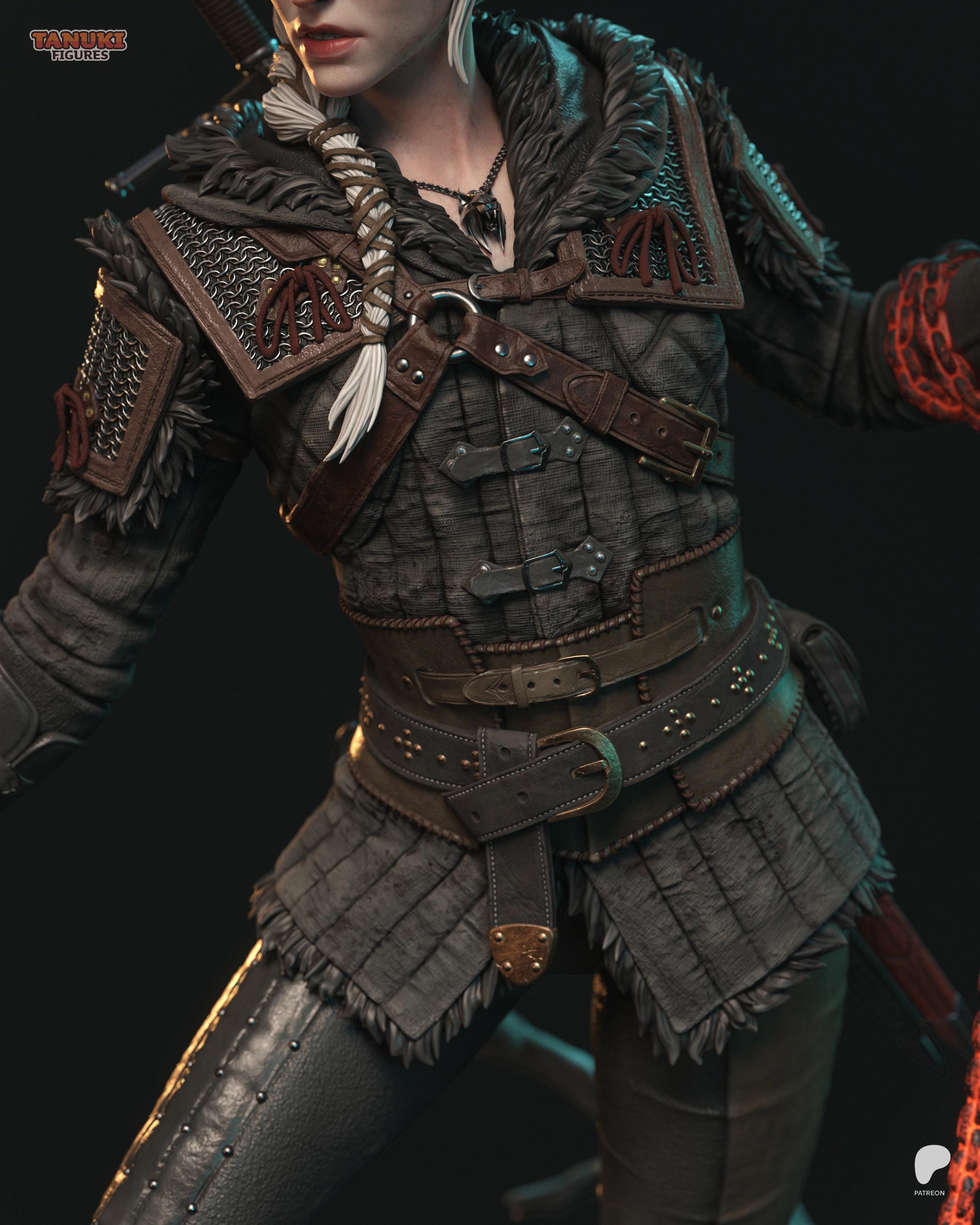 Ciri Inspired Statue / Witcher Universe Resin Figure / Hand Painted Fan Made Collectible Gift