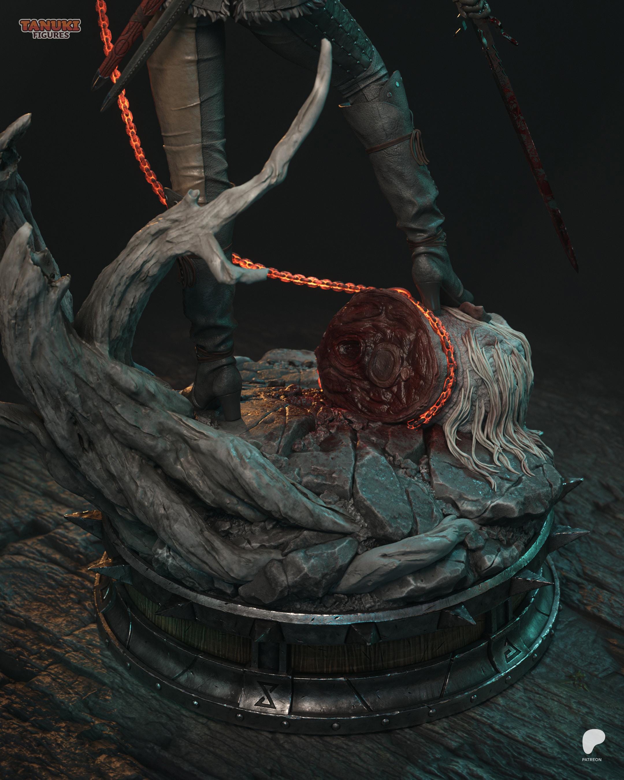 Ciri Inspired Statue / Witcher Universe Resin Figure / Hand Painted Fan Made Collectible Gift