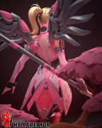 Overwatch Mercy Statue: Hand-Painted Anime-Style Resin Figure