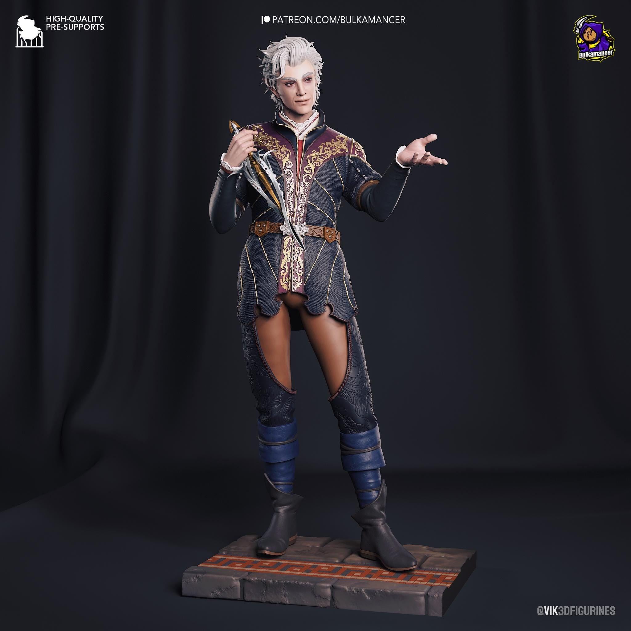 Hand-Painted Astarion Figurine: Baldur's Gate 3 Fan Art