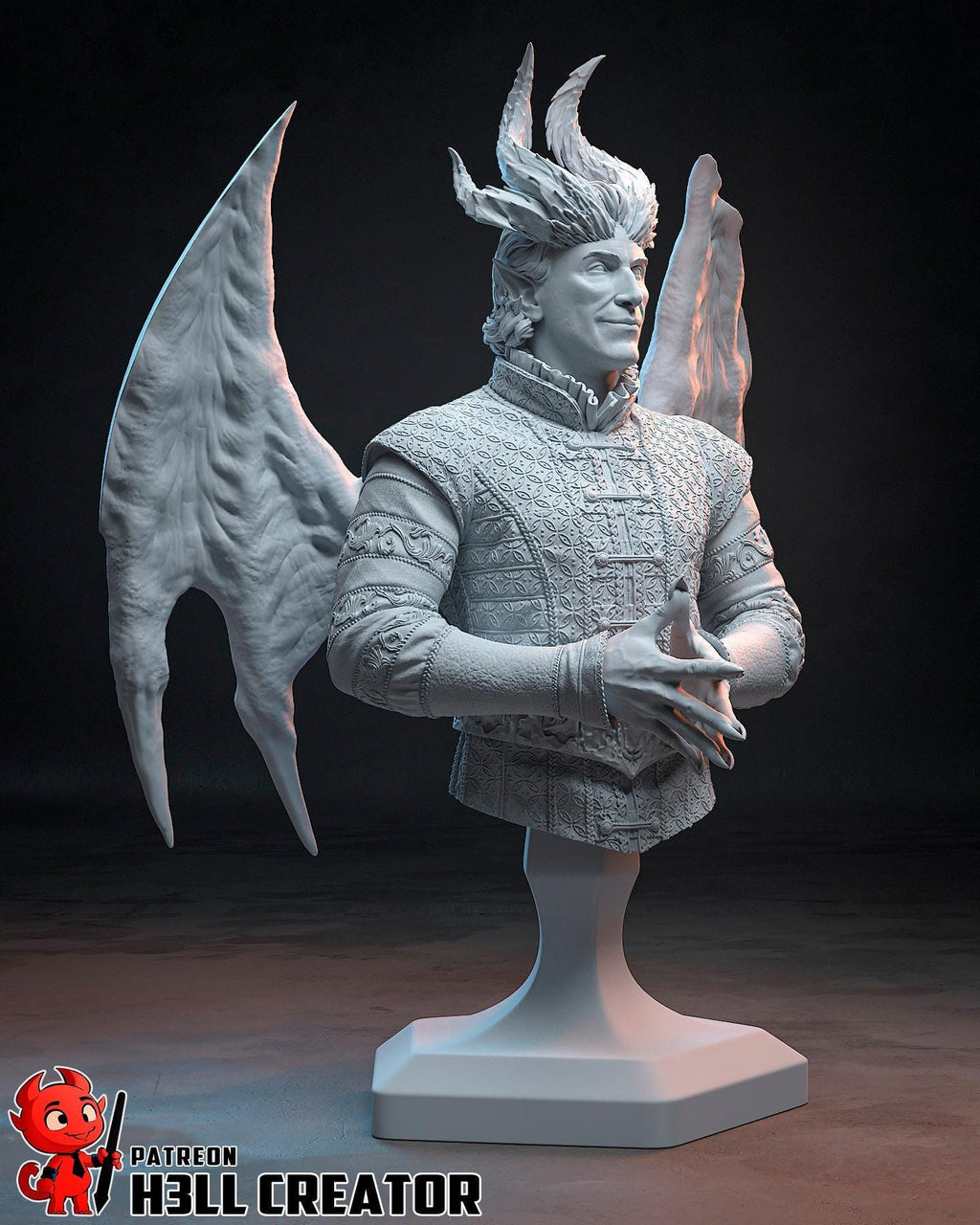 Estatua de Rafael: Coleccionable del Señor del Diablo Pintado a Mano - Inspirado en Baldur's Gate