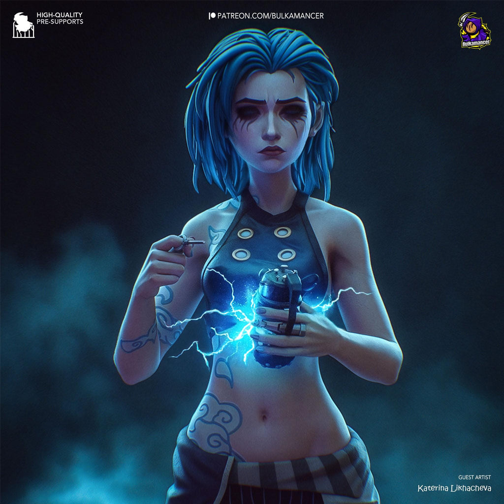 3D Printed Jinx Figurine: LoL Inspired Collectible Fan Art
