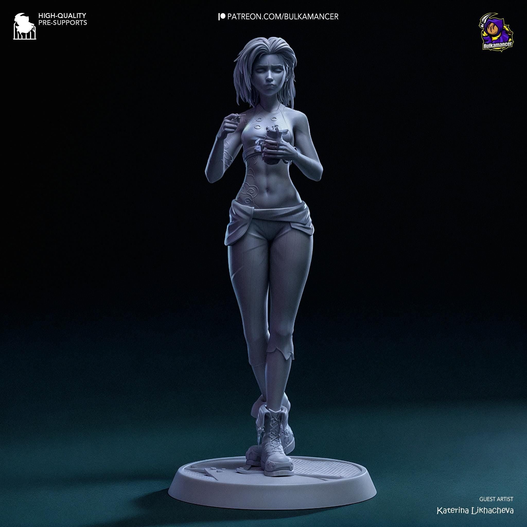 3D Printed Jinx Figurine: LoL Inspired Collectible Fan Art
