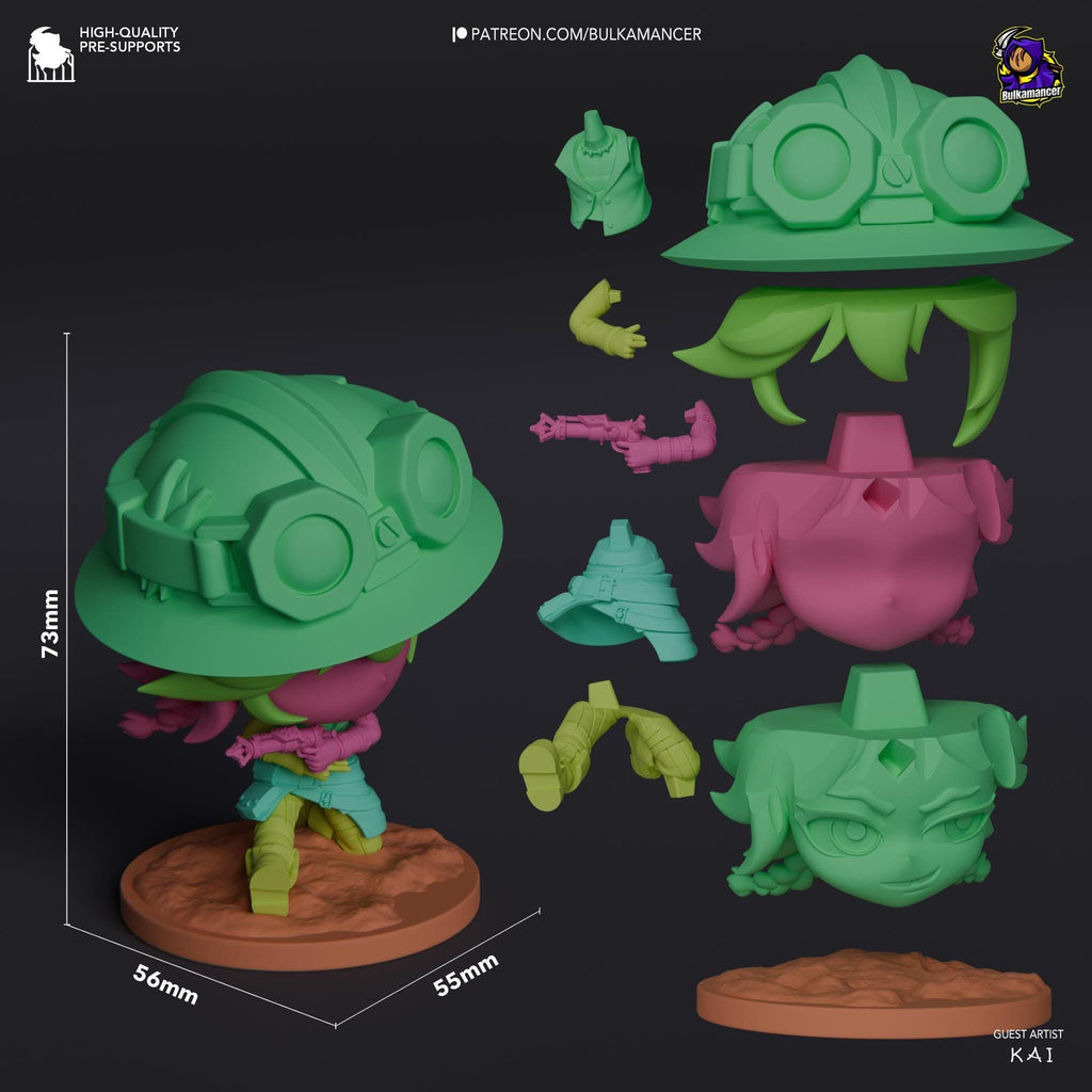 3D Printed Isha Chibi Statue: LoL Inspired Model