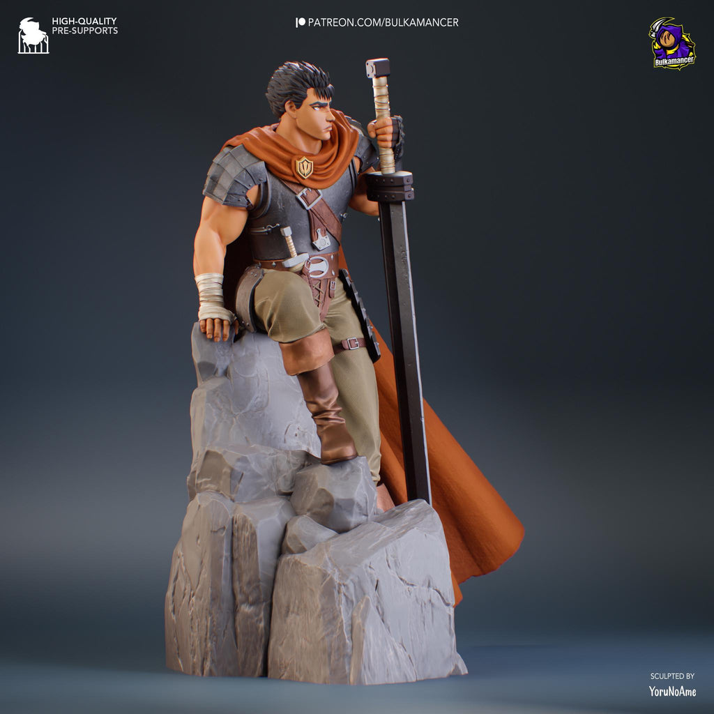 Guts Berserk Figure  Hand-Painted 16K Resin Statue | Black Swordsman Collectible | Multiple Scales