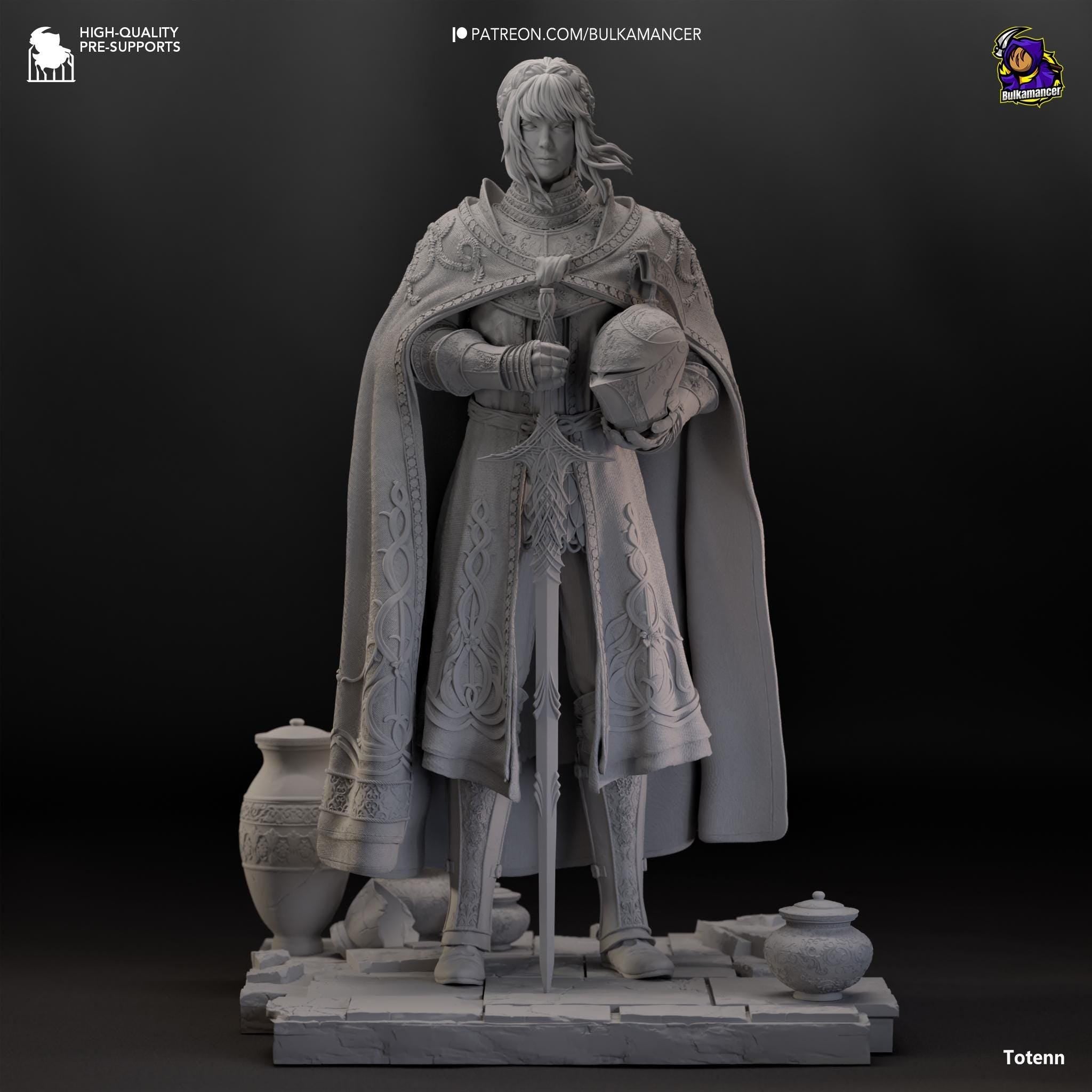 Estatua de Leda, la Caballero Aguja: Coleccionable de Resina de Elden Ring Pintado a Mano - Escala 1/4