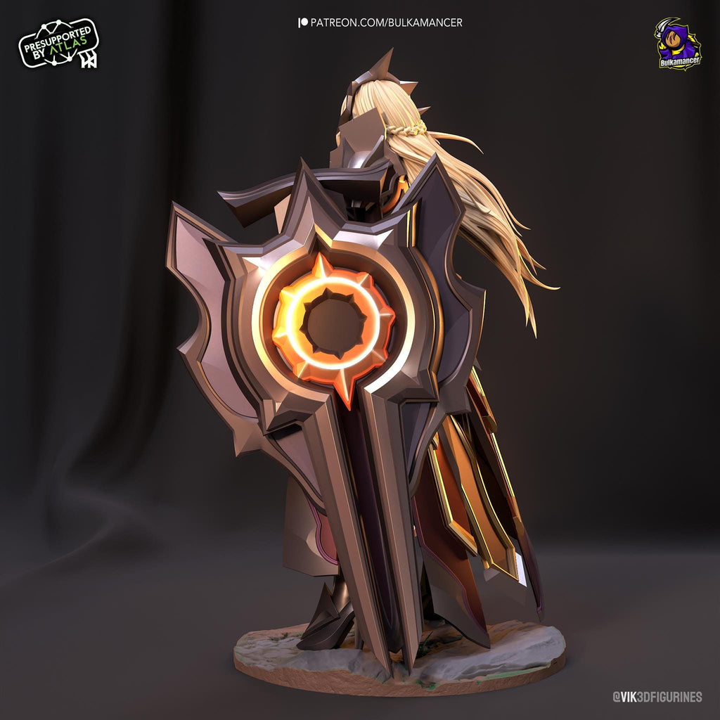 Estatua de Leona, la Diosa del Sol, pintada a mano: Fan Art de League of Legends, Escala 1/8