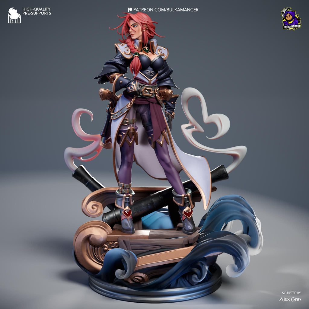 Estatua de Miss Fortune: Figura de fan art de LoL pintada a mano