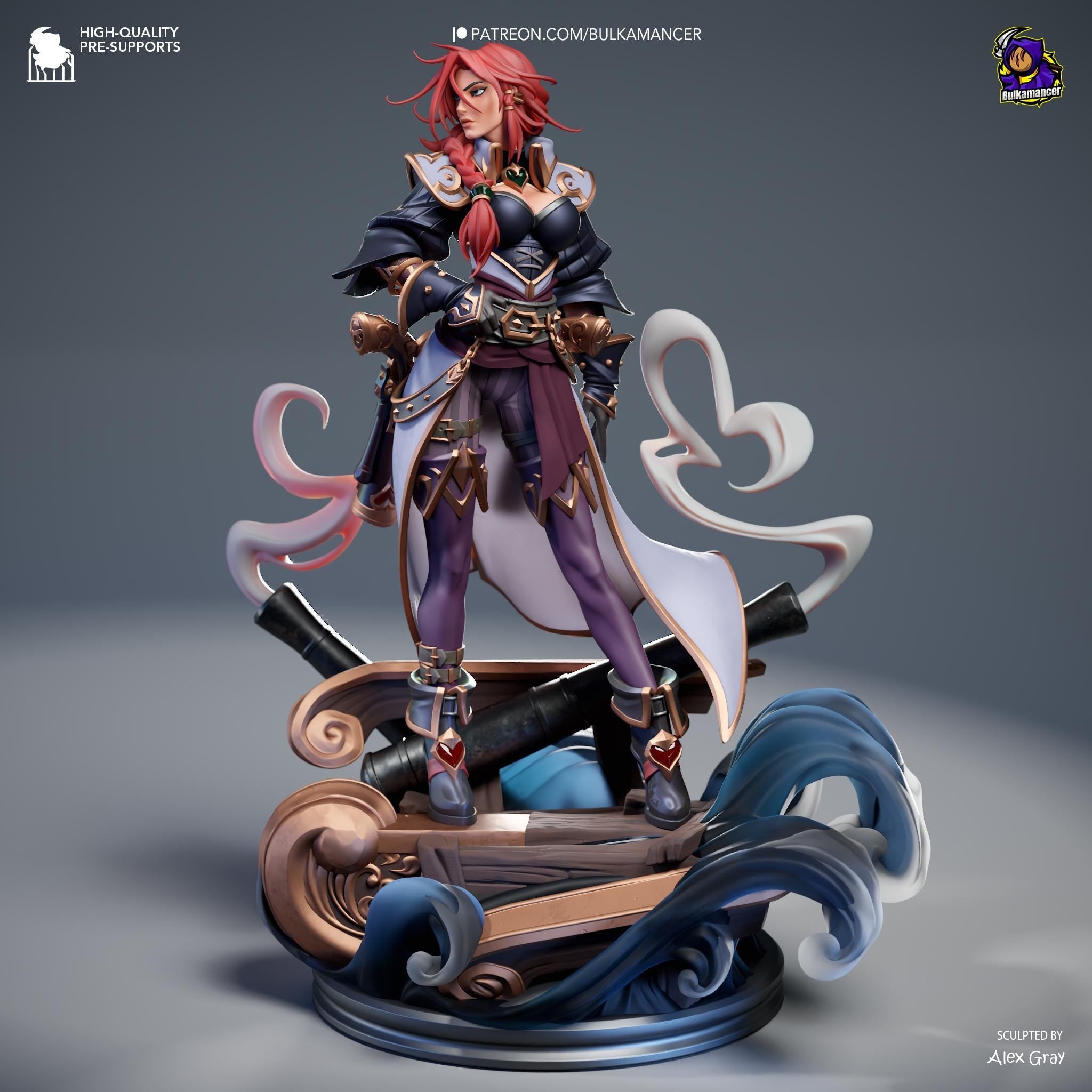 Miss Fortune Statue: Hand-Painted LoL Fan Art Figure