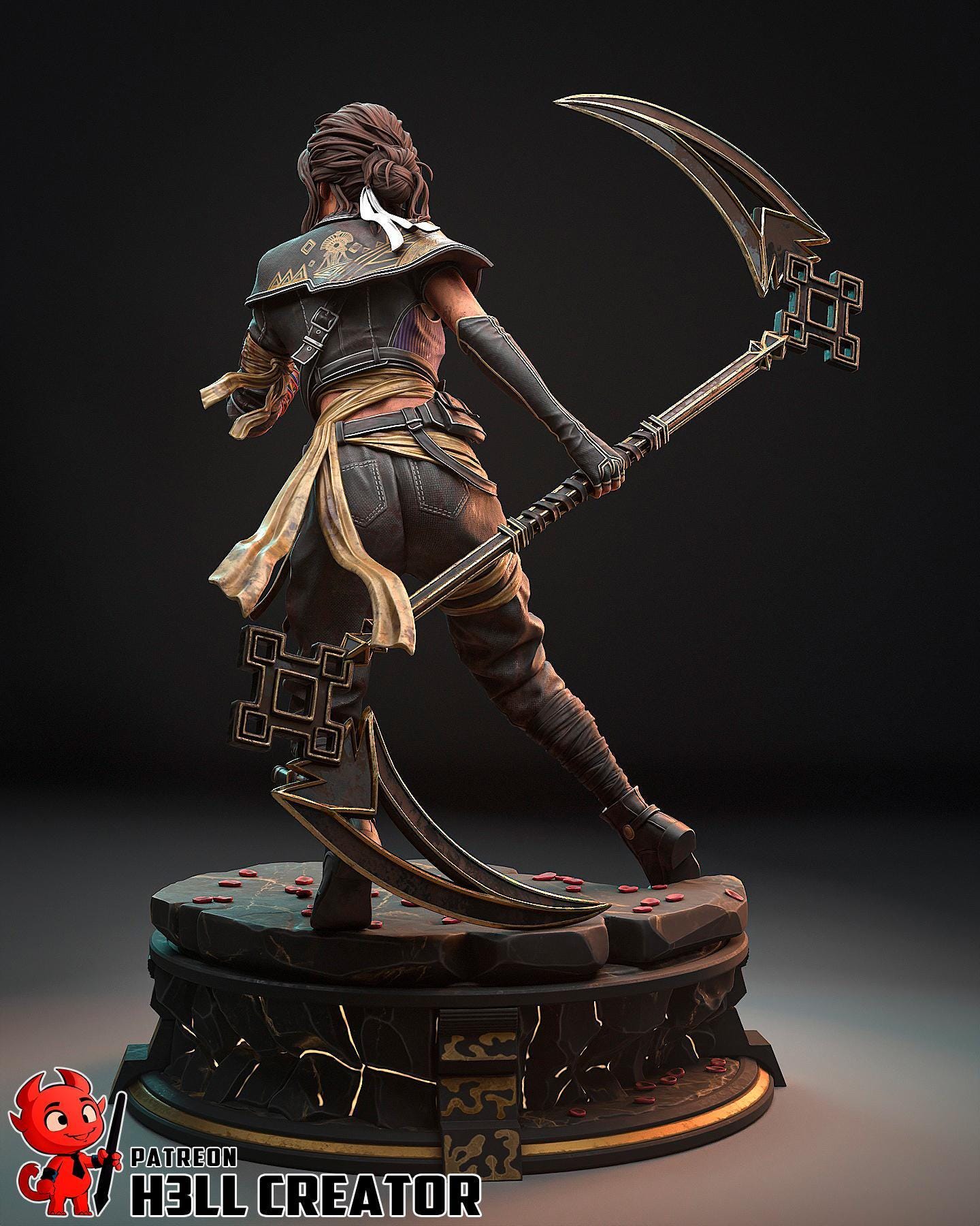 Hand-Painted Sciel Resin Statue: Dark Fantasy Collectible Figure