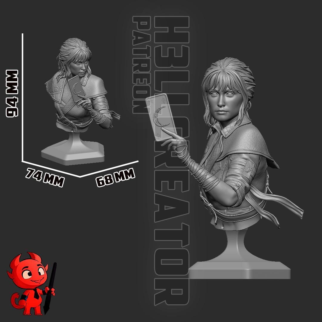 Estatua de resina de Sciel pintada a mano: figura coleccionable de fantasía oscura