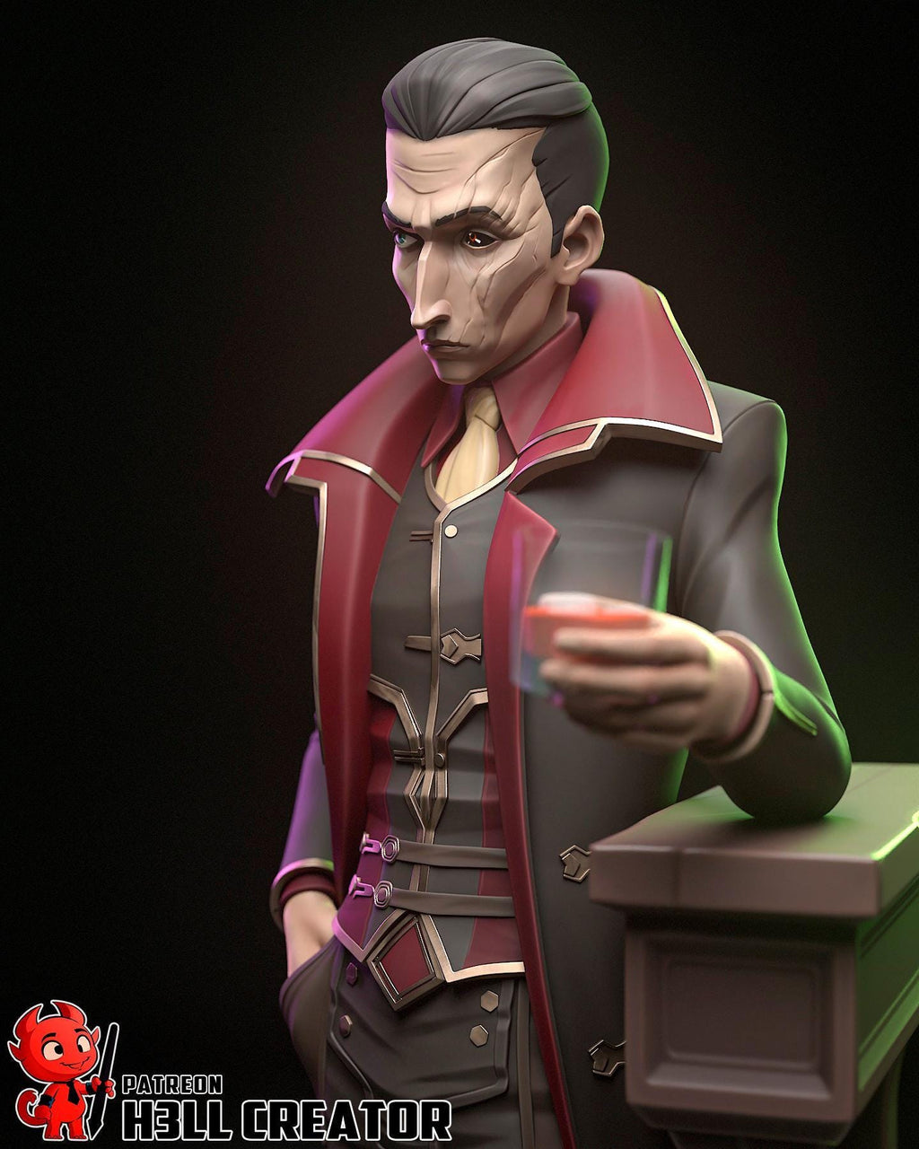Estatua de Silco - Figura de Resina Pintada a Mano | Coleccionable de LoL | Merchandising de Edición Limitada | Decoración de Escritorio de Villano de Anime