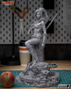 Nidalee LoL Inspired Statue / Jungle Huntress Resin Figure / Hand Painted Collectible