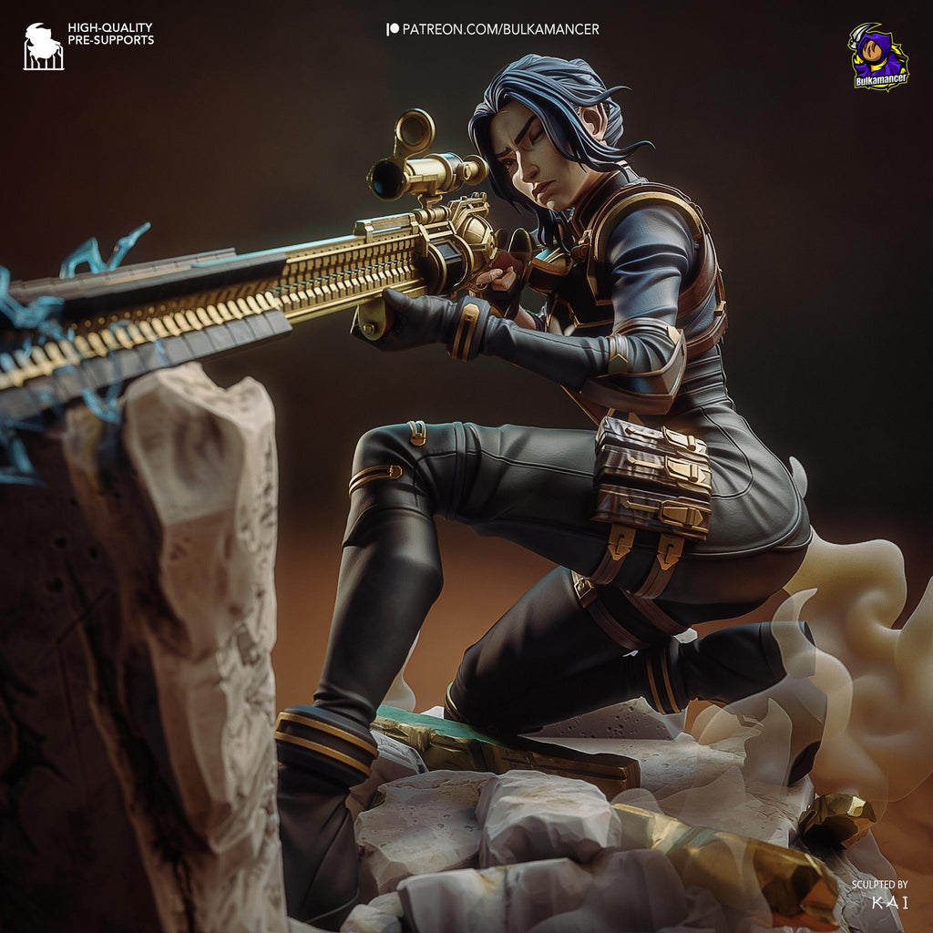 Hand-Painted Caitlyn Kiramman Statue: LoL Collectible Figurine