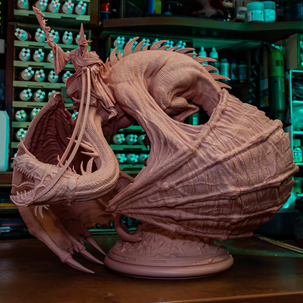 Estatua del Rey Brujo Nazgûl Diorama de Resina Pintado a Mano