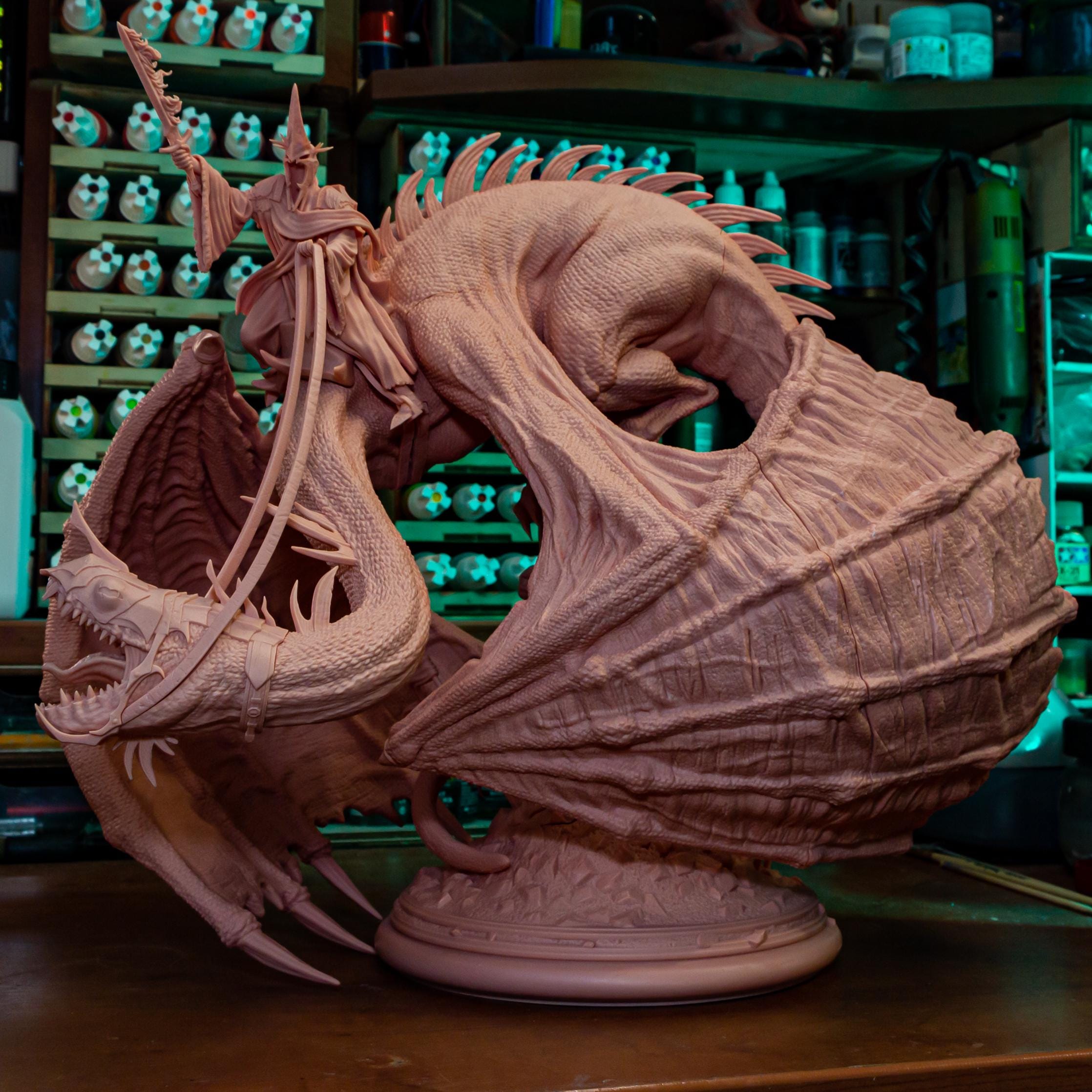 Estatua del Rey Brujo Nazgûl Diorama de Resina Pintado a Mano