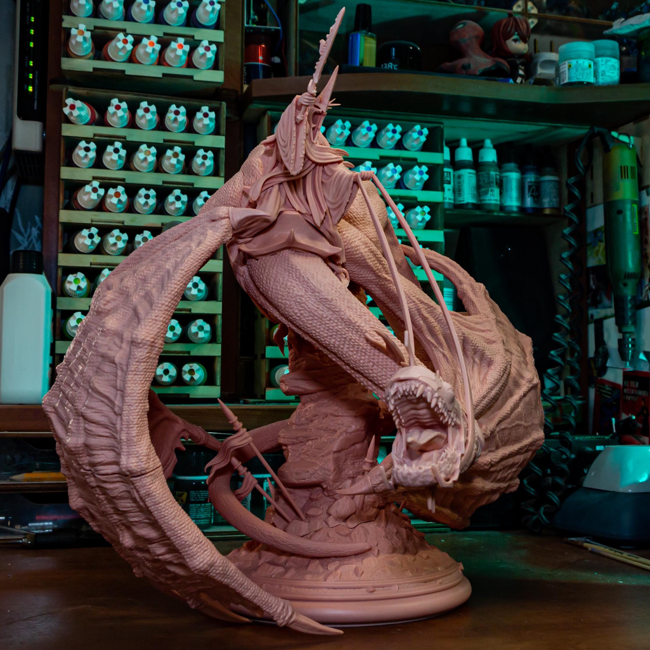 Estatua del Rey Brujo Nazgûl Diorama de Resina Pintado a Mano