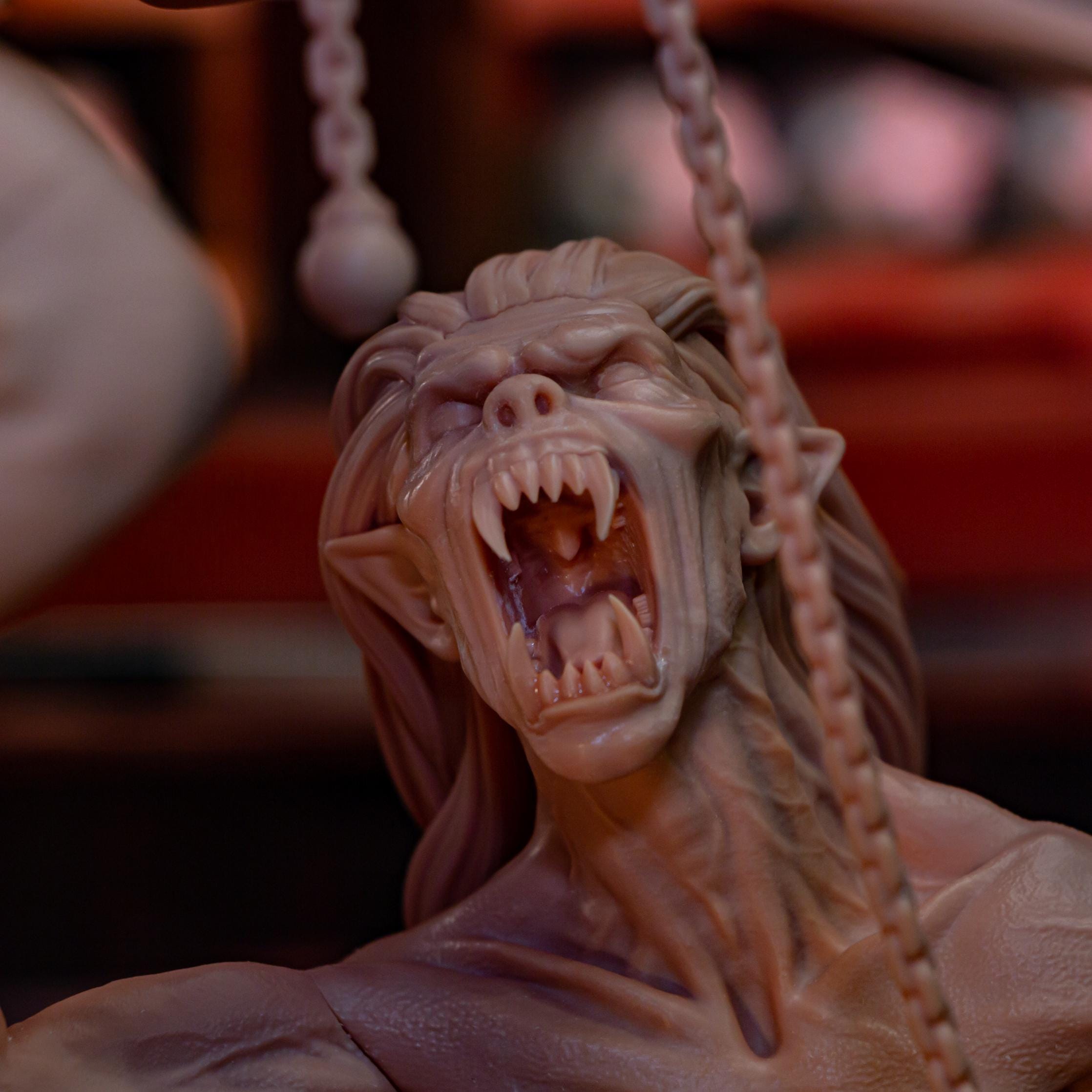 Diorama de escena de batalla inspirado en The Witcher Hunter | Estatua de fantasía pintada a mano | Maqueta de resina de coleccionista